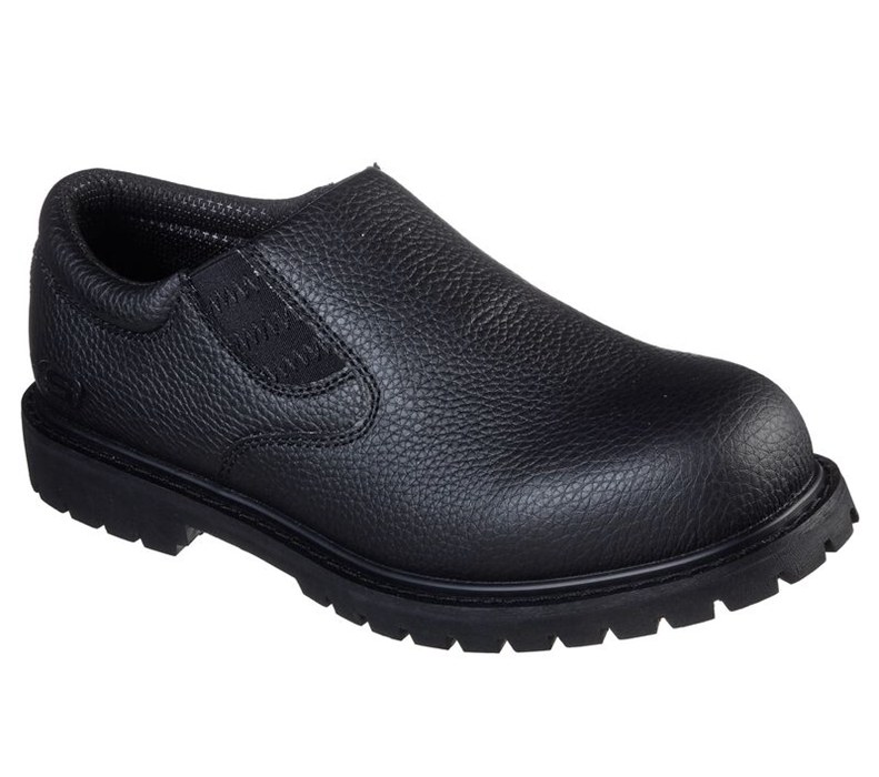 Skechers Herr Svarta Slip On - Work Relaxed Fit: Cottonwood - Ekel Sr - Sverige (WFMVI-6385)